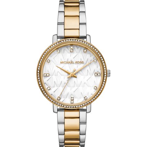 michael kors uhr gold mit pinkfarbenen zifferblatt|Michael Kors PYPER MK4595, moderne Damenuhr.